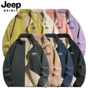   JEEP SPIRIT 남녀공용 기모 겉감 플리스 안감 자켓 후리스  점퍼 루즈핏 뽀글이 집업 M~5XL JP2208+선물한부