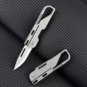 티타늄 미니 접이식 고리 칼 핸디 EDC 맥가이버칼 키링 나이프 캠핑