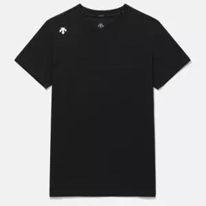 데상트 로고 코튼 반팔 티셔츠 B1 SQ323UTS76 BLK0 WHT0