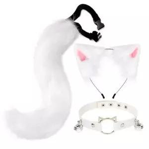 고양이 의상 코스프레 여우 코스튬 꼬리 귀 세트 액세서리