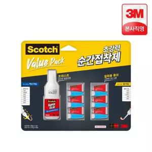 3M 스카치 순간 접착제 멀티팩 액상타입 1개+젤타입6개, 1세트