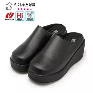 월드컵 여성 슬리퍼 6cm 굽 키높이 슬리퍼 편한 사무실 거실화 미끄럼방지 루디아하이