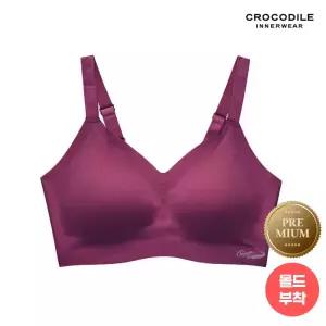 [크로커다일]프리미엄나이론 큰컵 V넥 스트랩 브라 와인베리 CDWBR2O08T