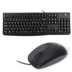 로지텍 데스크탑 세트 유선마우스 M90 + 유선키보드 K120 (USB)