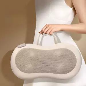 목 안마기 경추 휴대용 베개 허리 통증 운전 마사지기 안마기(블루/플러그인)+온찜질+3단계조절