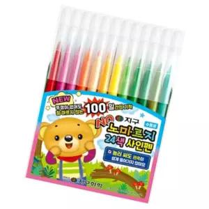 지구화학 노마르지 싸인펜 24색세트 12개입 어린이싸인펜 미술재료 색칠놀이