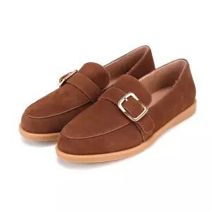 [BABARA](강남점)양가죽 스웨이드 버클여성로퍼 BBI539BR