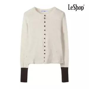 [롯데백화점]르샵 컬러 버튼 배색 소매 니트 가디건 BP9KC019A