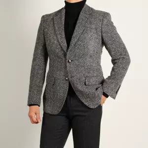 MANA 마나 스판 울 80% 헤링본 블랙 자켓