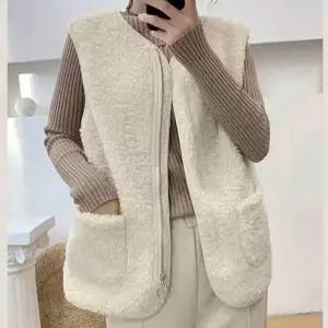 여성 뽀글이 양털조끼 겨울 후리스 베스트 따뜻한 겨울조끼 지퍼조끼 편안한 데일리룩 캐주얼 아우터