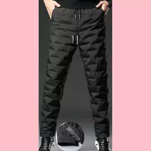 오리털 팬츠 패딩 슬랙스 골프 다운 남자 밑단스판밴딩형 조거방풍바지 겨울솜