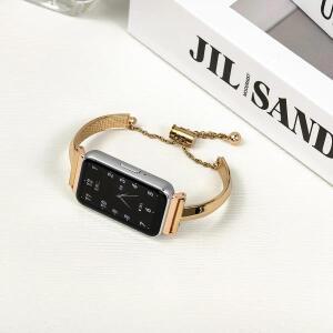 삼성 갤럭시 핏 3 용 레이디 스트랩, 럭셔리 메탈 스테인리스 스틸 스마트 워치 액세서리 밴드, 시계줄