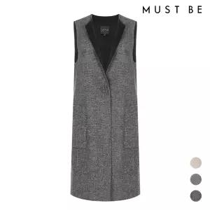 여성 핸드메이드 모직 원버튼 롱베스트