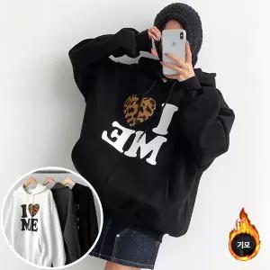 러브호피 기모 후드 맨투맨 긴팔 BOX 여성 오버핏 티셔츠 (3컬러) 박시핏 빅사이즈