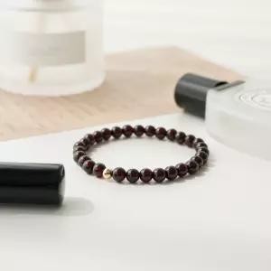 14K 골드필드 5A 가넷 라운드 원석팔찌 6미리