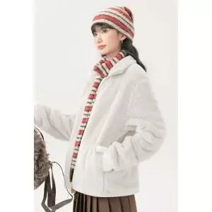 여성 겨울 양털 플리스 집업 자켓 보온 가디건 따뜻한 데일리 아우터