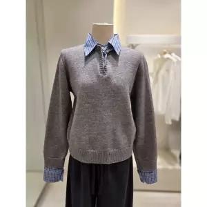 [SOUP](신세계 사우스시티) 카라 배색 니트 (SBBLK31)