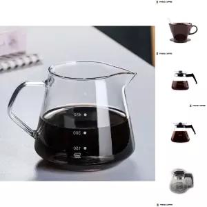 내열유리 커피서버(600ml)계량 핸드드립서버/커피/주전자/핸드/드립/세트/포트/서버/도구/홈카페/드립퍼