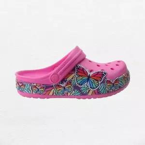 [크록스]아동 샌들/ 206158-6QQ/ Kids Crocs Fun Lab Multi-Butterfly Band Lights Clog Electric Pink