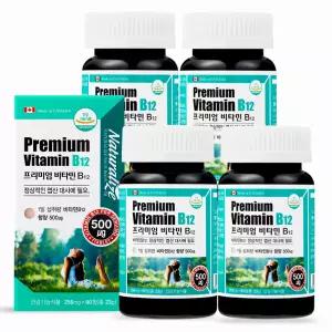 네추럴라이즈 프리미엄 비타민B12 256mg x 90정 4병 12개월분 수용성 고함량 비타민 B군