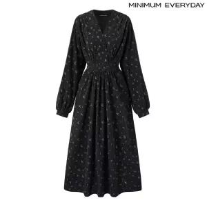 ( 에브리데이)골덴 플라워 랩 스타일 끈 플레어 롱 원피스 (EB4OW018D)