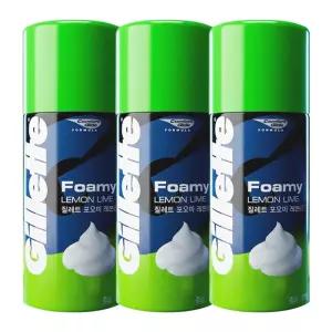 질레트 포오미 레몬 쉐이빙 폼 175g 3개
