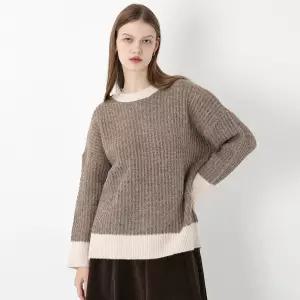 배색트리밍 와플 라운드 풀오버 (VFUCY2956)