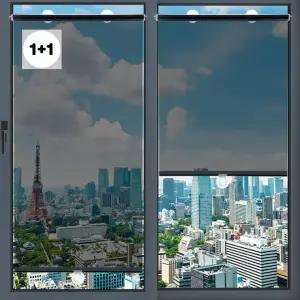 I + I 무타공 햇빛가리개 롤스크린 가정용 차량용 58x125 2개