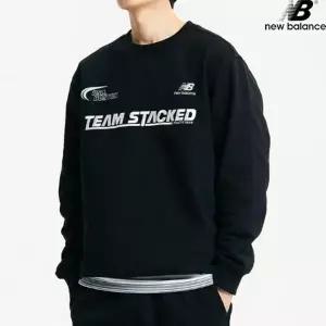 뉴발란스 NBNCD42923-BK TEAM STACKED 기모 맨투맨 남녀공용 긴팔티