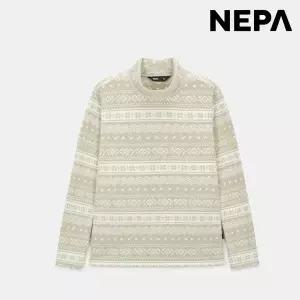 [롯데백화점]네파 여성 노르딕 패턴 마이크로플리스 하이넥 목폴라 티셔츠7K85350