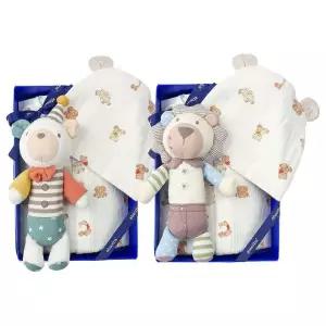 갤러리아 (압소바출산,백일,유아내의세트)위고요루바디슈트+사자,곰돌딸랑