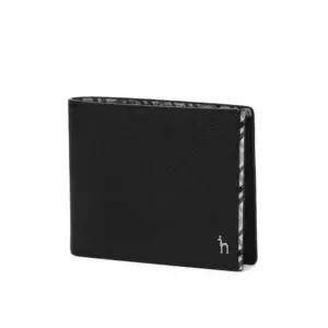 [헤지스](대구신세계)[CHESTER] 블랙 체크라인장식 소가죽 반지갑 HJWA6E291BK