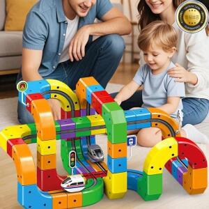 매직 트랙 큐브 어린이 교육용 고속 열차 DIY 블록 장식 소년 소녀 지적 발달 생일 선물