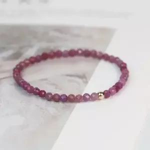 [리즈타라]14K 금볼 천연 루비 원석 팔찌 [주문제작]