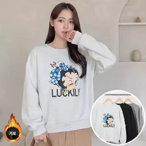 밴드베티 맨투맨 긴팔 BOX 여성 오버핏 티셔츠 (3컬러) 박시핏 빅사이즈