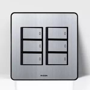 현대 하이콘80 6구스위치 실버/사무실/등스위치/가정용/안방/거실/방스위치/전등/전기/조명/벽면/벽스위치
