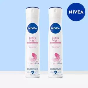 [니베아] 데오드란트 스프레이 엑스트라 브라이트 200ml 2개