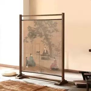 가벽 간살 파티션 가림막 한식 한옥 대나무발 횟집 천리강산