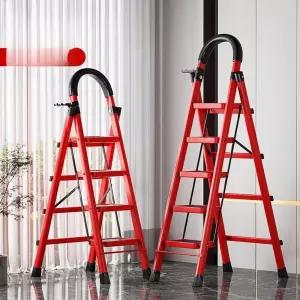폴딩사다리 8단 다락방 작업 사다리 가정용 레드 안전