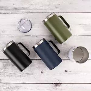 700ml 손잡이 텀블러 회사 대용량 벤티 스텐 핸들 텀블러 보온 스테인리스 책상용 집들이 캠핑용 사무실