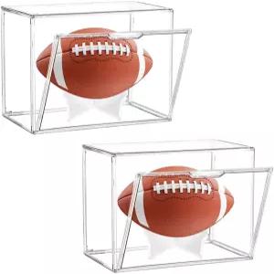 NETGOG 아크릴 축구 디스플레이 케이스 - 탈착식 내장 스탠드가 있는 풀사이즈 보관함 기념 스포츠 장갑용