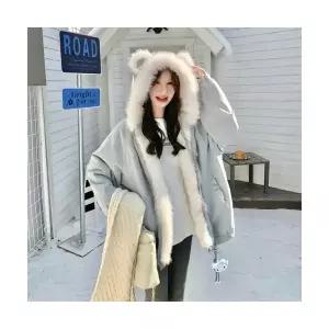 여성용 야구 점퍼 양면에 뽀글이 후드 패딩으로 코트 겨울 멋스러움 도톰 기모 CH4