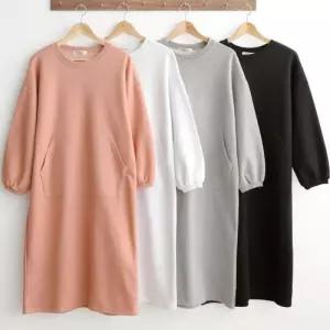 나야홍 / 빅사이즈원피스 V902L512 기모캥거루포켓원피스 NO1114650