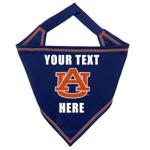 NCAA 오번 타이거스 개와 고양이를 위한 맞춤형 넥타이 반다나, 소형/중형 사이즈. 반려묘를 반려견 반다나 스카프 턱받이. 궁극의 게임데이 및 파티