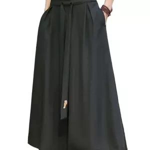 남자 치마바지 빅사이즈 블랙 오버핏 리넨 통바지