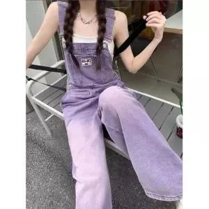 보라데님멜빵바지 와이드 패션