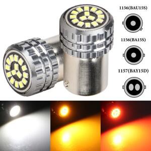 1156 BA15S P21W 신호등 BAY15D LED 전구 SMD 브레이크 리버스 램프 주간 주행등 2 개