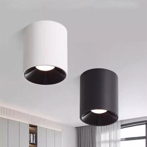 표면 장착 눈부심 방지 LED 다운라이트 조도 조절 COB 천장 램프 스포트라이트 AC90-260V 모던 홈 튜브 7W9