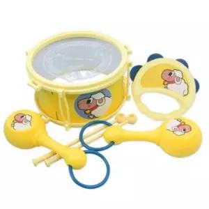 오즈토이 드럼+마라카스+탬버린 리듬악기 세트_노랑 악기완구 어린이 선물