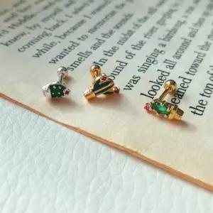 여성 데일리 선인장 귀찌 스터드 피어싱